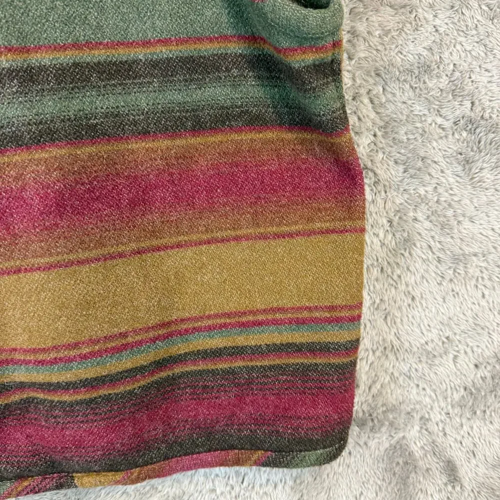 Vintage 90s Southwest Wool Blend Vest Aztec Navajo Stripe Women's L Memphis